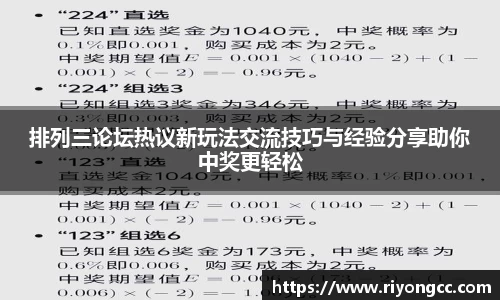 排列三论坛热议新玩法交流技巧与经验分享助你中奖更轻松